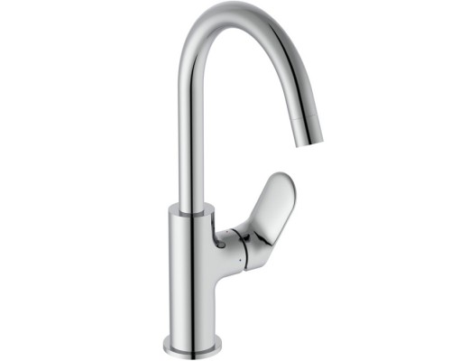 Ideal Standard Ceralife O Смеситель для раковины, на 1 отв., H21.5см., с поворотным изливом, с донным клапаном, цвет: хром. BE016AA