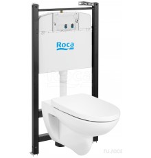 Roca 7.8931.0.498.0 Debba Round Комплект !БЕЗ КНОПКИ! подв. унитаз Riml+инстляция+сид. супра SC 893104980