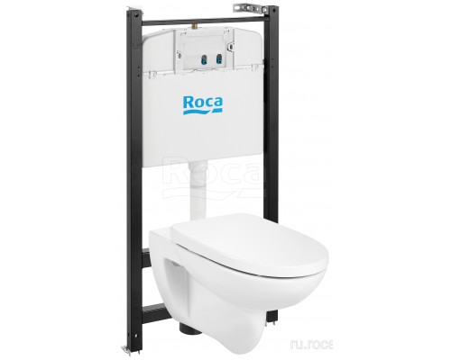 Roca 7.8931.0.498.0 Debba Round Комплект !БЕЗ КНОПКИ! подв. унитаз Riml+инстляция+сид. супра SC 893104980