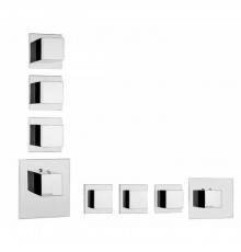 Bossini Cube Термостат для душа, встраиваемый, с девиаторм/запорным вентилем на 3 - 6 выходов, уст-ка верт/гор., цвет: хром. Z030202000,  Z032205.030