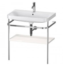 Duravit Happy D.2 Plus Консоль напольная с умывальником 77.5х49х46.8см, с 1 отв под смесит, 1 полка, 1 полотенцедержатель, выпуск, цвет: белый глянцевый/хром. HP4837O2222