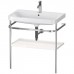 Duravit Happy D.2 Plus Консоль напольная с умывальником 77.5х49х46.8см, с 1 отв под смесит, 1 полка, 1 полотенцедержатель, выпуск, цвет: белый глянцевый/хром. HP4837O2222