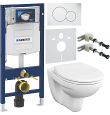 Комплект Унитаз подвесной VitrA S10 7855B003-0075 + Крышка S20 84-003-019 с микролифтом, петли хром + Инсталляция Geberit Duofix UP 320 111.300.00.5 + Кнопка Sigma 01 115.770.11.5 белая + Крепления 111.815.00.1 к стене + Шумоизоляция 156.050.00.1