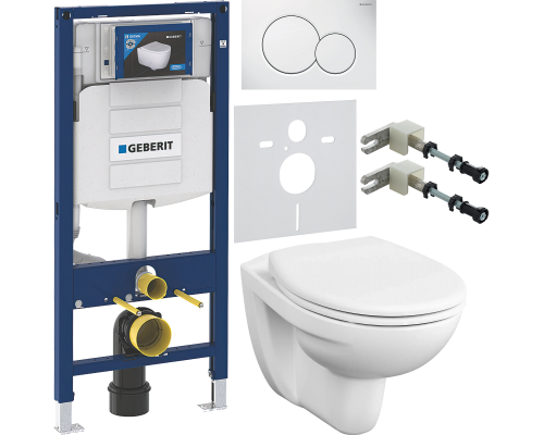 Комплект Унитаз подвесной VitrA S10 7855B003-0075 + Крышка S20 84-003-019 с микролифтом, петли хром + Инсталляция Geberit Duofix UP 320 111.300.00.5 + Кнопка Sigma 01 115.770.11.5 белая + Крепления 111.815.00.1 к стене + Шумоизоляция 156.050.00.1