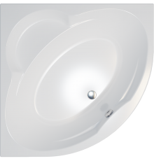 Акриловая ванна 1ACReal Мартин Щ0000045647 без опоры 120x120 см, угловая, пристенная, белая, четверть круга, с сиденьем