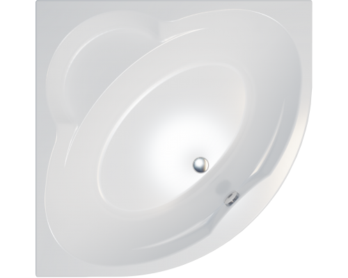 Акриловая ванна 1ACReal Мартин Щ0000045647 без опоры 120x120 см, угловая, пристенная, белая, четверть круга, с сиденьем