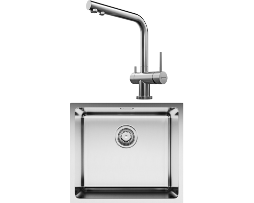 Комплект Мойка кухонная Omoikiri TADZAVA 49-U IN нержавеющая сталь + Смеситель Nagano BN нержавеющая сталь