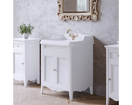 TW Veronica Nuovo комплект мебели с 2-мя дверцами, с доводчиками Blum, ручки: бронза, 68см, напольный, цвет: белый. VER2068-B+AR824bi*1 комплект