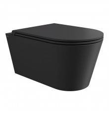 Alice Hide Round Унитаз 57х37см., подвесной, безободковый, без сиденья и крышки, цвет: чёрный матовый. 31170108,  FIX10