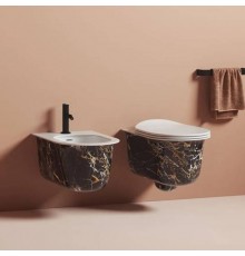 Artceram Chic Биде подвесное 38х53 см, 1 отверстие, цвет: portoro gold. CHB001 48 00