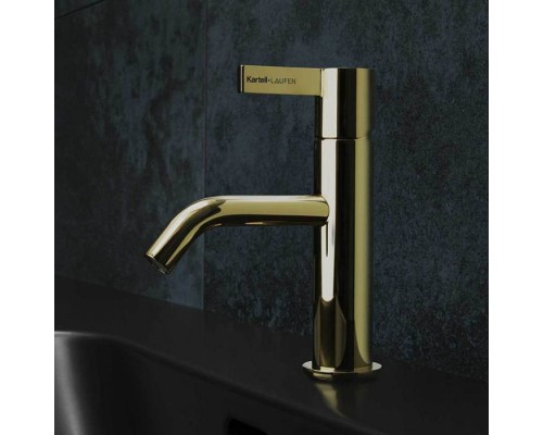 Laufen Kartell Смеситель для раковины, 1 отв., без донного клапана, цвет: PVD золото. 3.1133.1.001.100.1