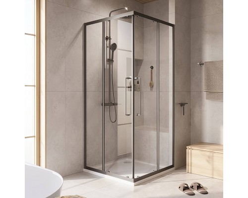Душевой уголок Cezares Relax RELAX-304-A-2-80-C-GM 80x80, профиль оружейная сталь