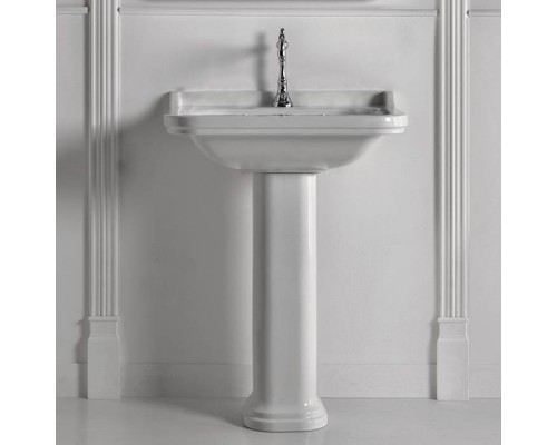 Kerasan Waldorf Раковина 80х55 см, 1 отв., с пьедесталом, керамическая, цвет: белый/хром. 4141K1bi/cr*1,  417001