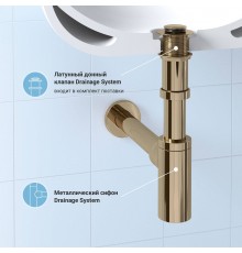 Комплект Wellsee Drainage System 182106002, с донным клапаном без перелива, золото
