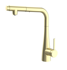 AQM9902BG Cucina Смеситель для кухни с выдвижным L-образным изливом, золото шлифованное AQM9902BG