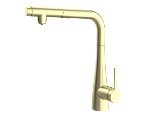 AQM9902BG Cucina Смеситель для кухни с выдвижным L-образным изливом, золото шлифованное AQM9902BG
