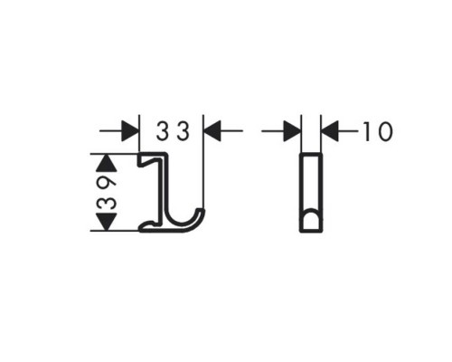 Hansgrohe WallStoris Крючок узкий, цвет: матовый черный. 27929670 Hansgrohe WallStoris Крючок узкий, цвет: матовый черный. 27929670