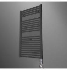Irsap Ares Полотенцесушитель электрический 58x111.8x3см (22 трубки-2 промежутка), мощность:700 ватт, с хромир. выключ., провод: 120см, цвет: черный матов. EIM058IK1IR01NNN