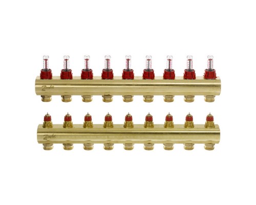 Комплект коллекторов Danfoss FHF-9F для 9 контуров. 088U0529