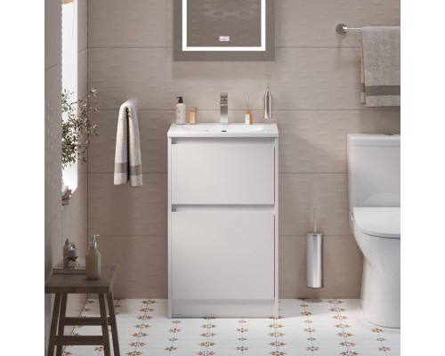 Тумба с раковиной BelBagno Kraft 39 50 напольная, bianco opaco, раковина BB-8099-3-50