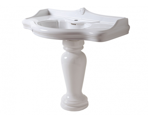 Azzurra Jubilaeum Раковина 110x62 см, 1 отв., с пьедесталом, цвет: Bianco lucido. JULP1106200MBI (JUB200/110 bi))*1,  JUCLT0000000BI/(JUB300 bi)