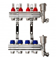 Комплект коллекторов Ридан FHF-4RF set с расходомерами, кронштейнами и воздухоотводчиками, 4 контура 088U0724R