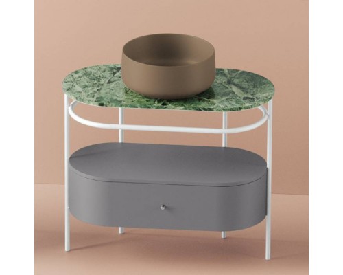 Artceram Flair 4.0 Консоль металлическая с раковиной 95x48хh75см., напольная, с выдвижным ящиком и мраморной столешницей, цвет: moka/marrone cocoa. COL001 40 00, ACA068 05, ACM038 52, TFA010 93 Artceram Flair 4.0 Консоль металлическая с раковиной 95x48хh75см., напольная, с выдвижным ящиком и мраморной столешницей, цвет: moka/marrone cocoa. COL001 40 00, ACA068 05, ACM038 52, TFA010 93