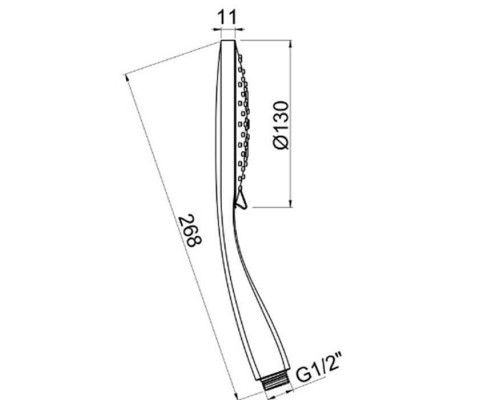 Almar Emotion Ручной душ 13см, 3 режима, ABS, цвет: черный матовый. E082073.MB