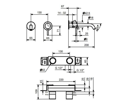 Fantini Nostromo SMALL Смеситель для раковины, встраиваемый, цвет: черный матовый. 50 13 G913B Fantini Nostromo SMALL Смеситель для раковины, встраиваемый, цвет: черный матовый. 50 13 G913B
