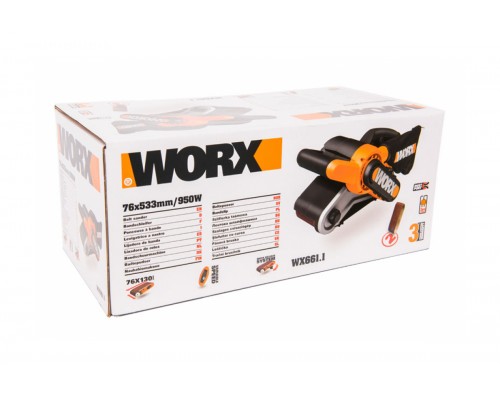 Ленточная шлифмашина WORX WX661.1, 950Вт