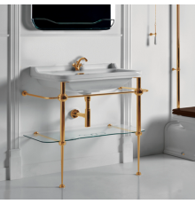 Kerasan Waldorf Консоль с раковиной 100х55см, на 1 отв, напольная, цвет: консоли: oro (золото). 4142K1bi/cr*1,  9196K2oro,  811391oro