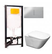 Комплект Унитаз подвесной Roca Gap + Крышка 801472001 с микролифтом + Инсталляция OLI 80 ECO Sanitarblock mechanic 3 в 1 с кнопкой смыва