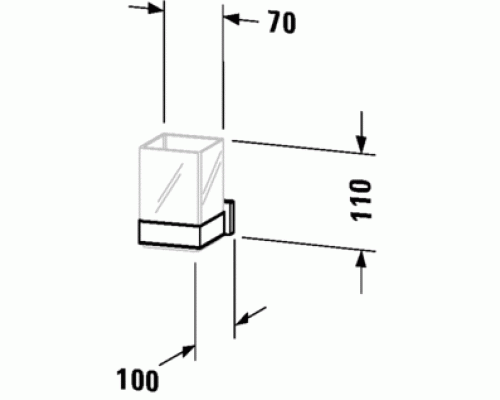 Duravit Karree Подвесной стакан, мат.колба, цвет: держателя: хром. 0099511000