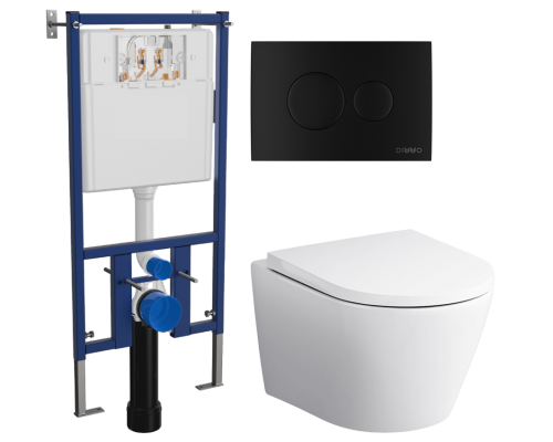 Комплект 3 в 1 Унитаз подвесной AM.PM Sense C741701SC + Инсталляция DIWO 4501 + Кнопка 7313