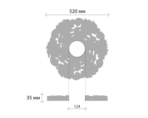 Розетка потолочная DECOMASTER DR-10 (d нар. 520, d вн. 124, h=35мм)