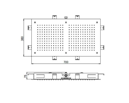 Almar Temptation Встраиваемый верхний душ 380х700 мм, 1 тип струи, цвет: High Brass Brushed PVD. E044088.HB Almar Temptation Встраиваемый верхний душ 380х700 мм, 1 тип струи, цвет: High Brass Brushed PVD. E044088.HB