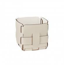 ADJ Корзинка Mini Bottega, 12x12xH13 см., цвет: панна котта/белый. 1013.16/10