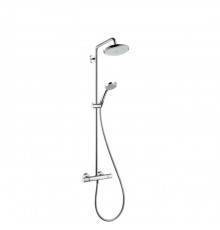 Hansgrohe Croma 220 Showerpipe Душевая стойка. состоит из: верхний душ, ручной душ, термостат для душа, штанга для душа, держатель для душа, цвет: хром. 27185000