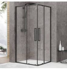 Душевой уголок Black White Stellar Wind S872 Black 100х100, профиль черный матовый, стекло прозрачное