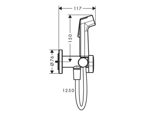 Hansgrohe Bidette E Гигиенический душ со смесителем, держатель, цвет: черный матовый. 29233670 Hansgrohe Bidette E Гигиенический душ со смесителем, держатель, цвет: черный матовый. 29233670