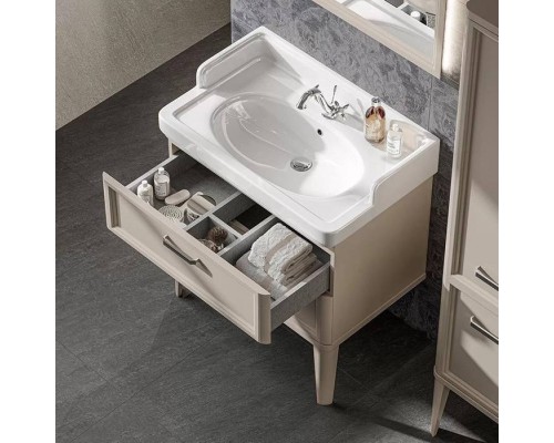 Kerama Marazzi Pompei Раковина 80х50х26.5см., подвесная, мебельная, 1 отв., с переливом, цвет: белый глянцевый. PO.wb.80