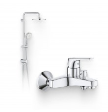 Душевой комплект Смеситель Grohe BauFlow 23601000 + Стойка New Tempesta Rustic 27399002