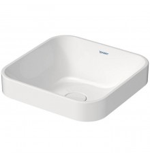 Duravit Happy D.2 Plus Раковина накладная, 40х40см, без перелива, с выпуском, с керамической крышкой, WonderGliss, цвет: белый. 23594000001
