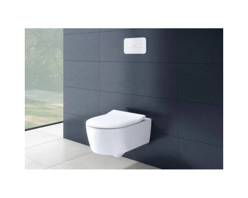 VilleroyBoch Avento Унитаз 37х53х31см.,подвесной, безободковый, в комплекте сиденье SlimSeat с микролифтом, цвет: альпийский белый. 5656RS01
