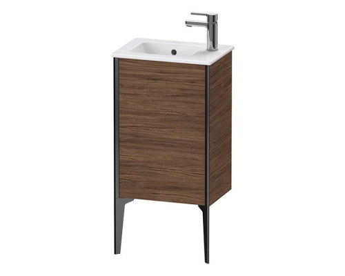 Duravit XViu Тумба напольная, 41x29x59.4см, с раковиной, 1 дверь, (петли справа), цвет: walnut dark/черный матовый. 0723430000,  XV971500000,  XV4480RB221