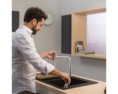 Hansgrohe Metris Select M71 Смеситель для кухни, 2 отв., с вытяжным изливом, цвет: хром. 73819000