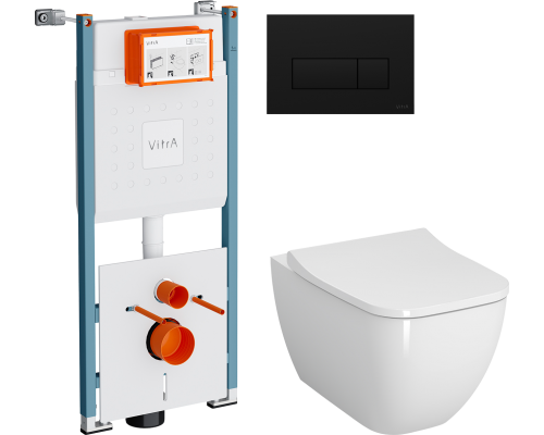 Комплект Унитаз подвесной VitrA Shift 7742B003-0075 белая глянцевая + Крышка Integra Square 810-003-009 быстросъемная, с микролифтом + Инсталляция V-Fix Core 732-5800-01PV + Кнопка Root Square 740-2311 черная матовая Комплект Унитаз подвесной VitrA Shift 7742B003-0075 белая глянцевая + Крышка Integra Square 810-003-009 быстросъемная, с микролифтом + Инсталляция V-Fix Core 732-5800-01PV + Кнопка Root Square 740-2311 черная матовая