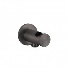Gessi 316 Держатель для душевой лейки с выводом воды на 1/2, цвет: brushed black metal pvd. 54161#707