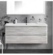 Тумба с раковиной BelBagno Albano 120 подвесная, rovere vintage bianco, белая глянцевая раковина