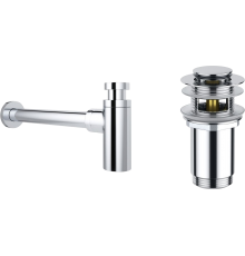 Комплект Wellsee Drainage System 182104001 с донным клапаном с переливом, хром